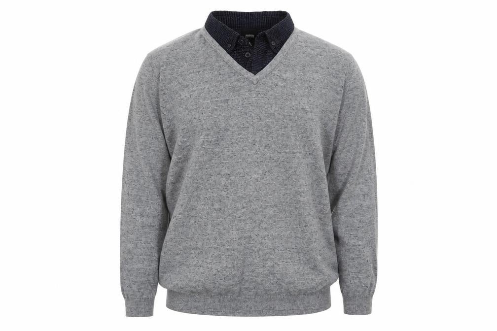 Front view of Burton men’s grey jumper, size 2XL
