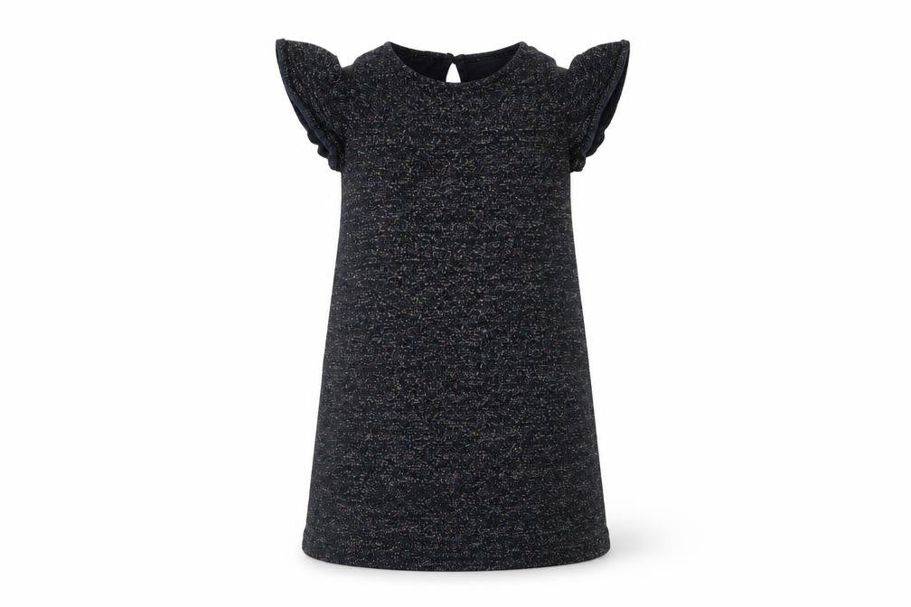 Front view of Next girls’ blue jumper dress, size 7, years