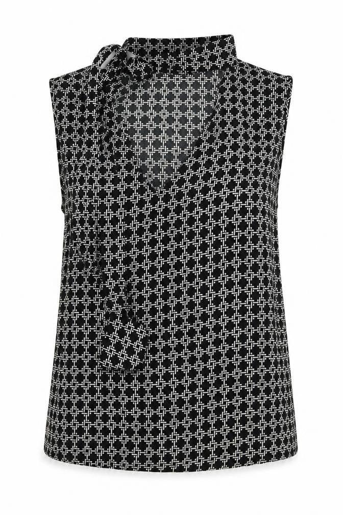 Boohoo Womens Black Geometric  Basic T-Shirt Size 10