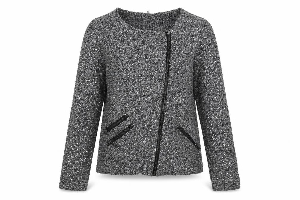 Sud Express Womens Grey  Knit Cardigan Jumper Size S