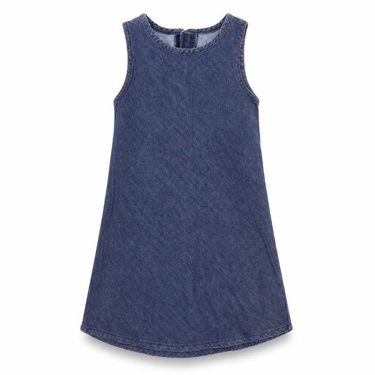 Front view of Next girls’ blue denim a-line, size 7, years