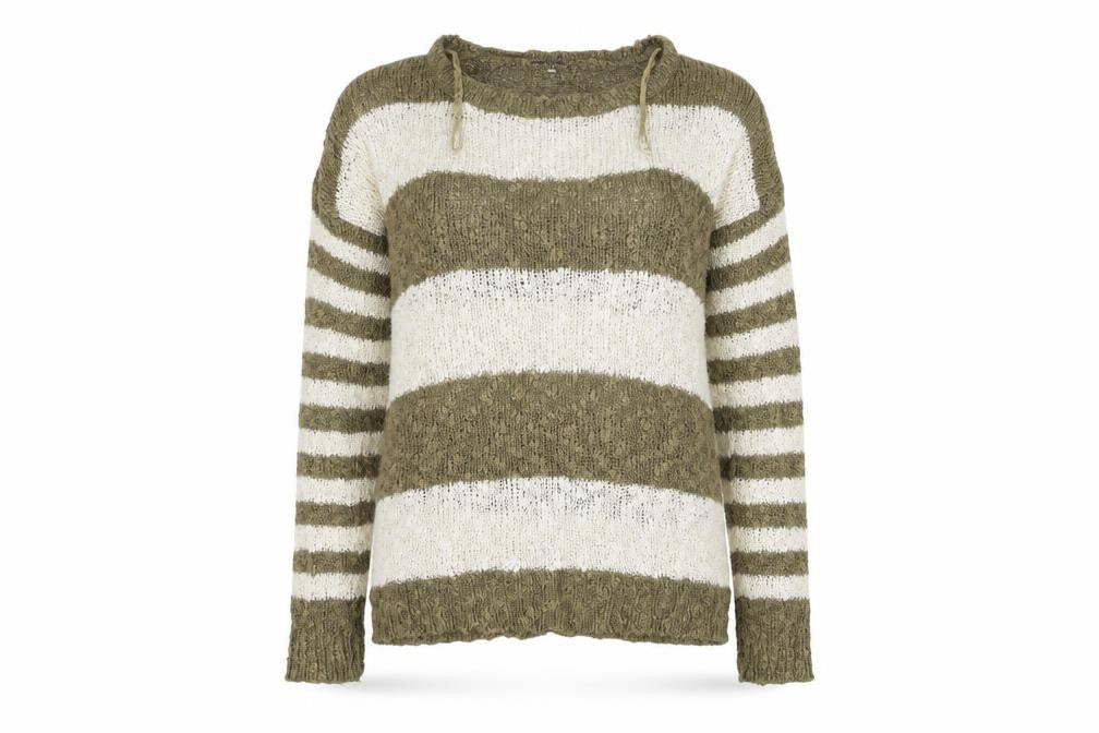 F&F Womens Brown Striped Knit Pullover Jumper Size 12