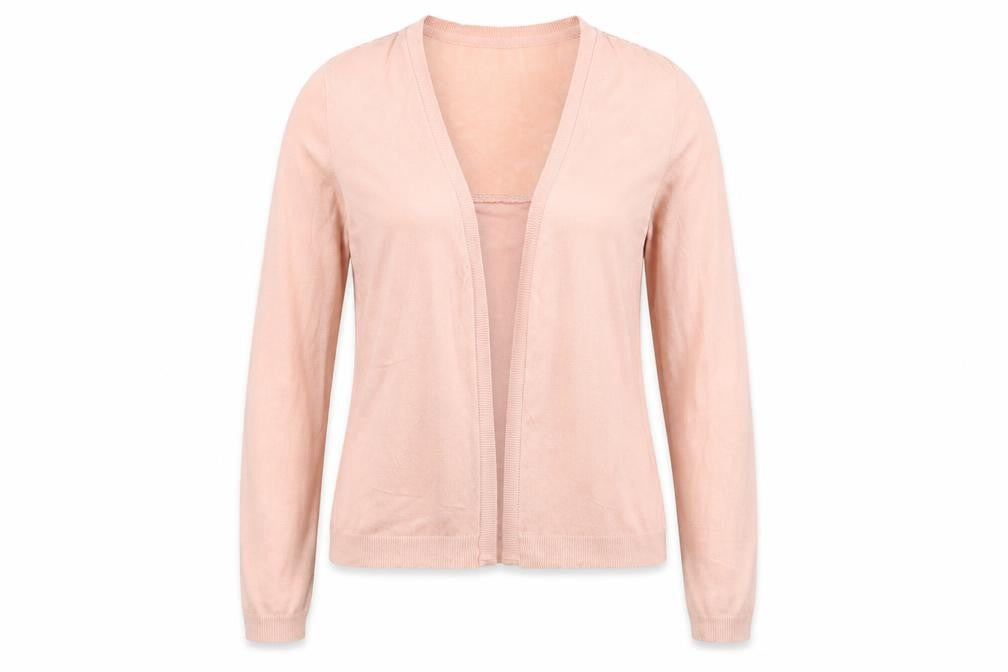 Front view of George women’s pink jacket coatigan, size UK 12
