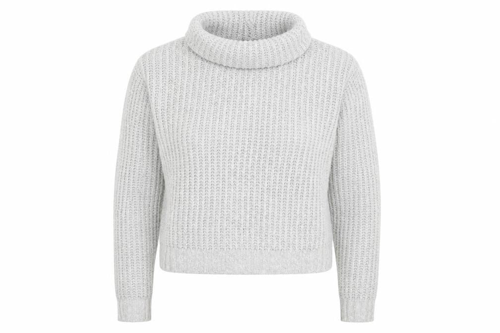 Front view of Boohoo women’s grey knit jumper, size M