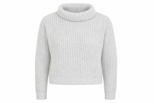 Front view of Boohoo women’s grey knit jumper, size M
