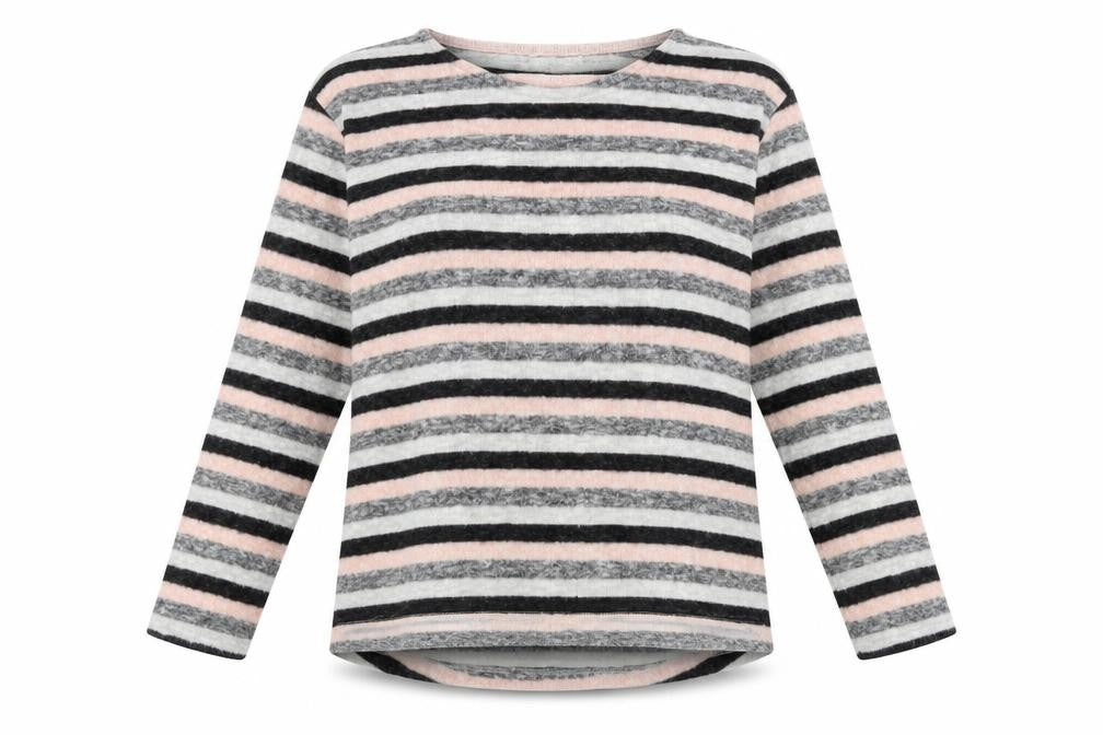 Front view of Sfera women’s pink striped jumper, size M