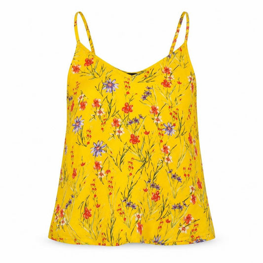 Front view of cotton:on women’s yellow floral camisole tank, size S