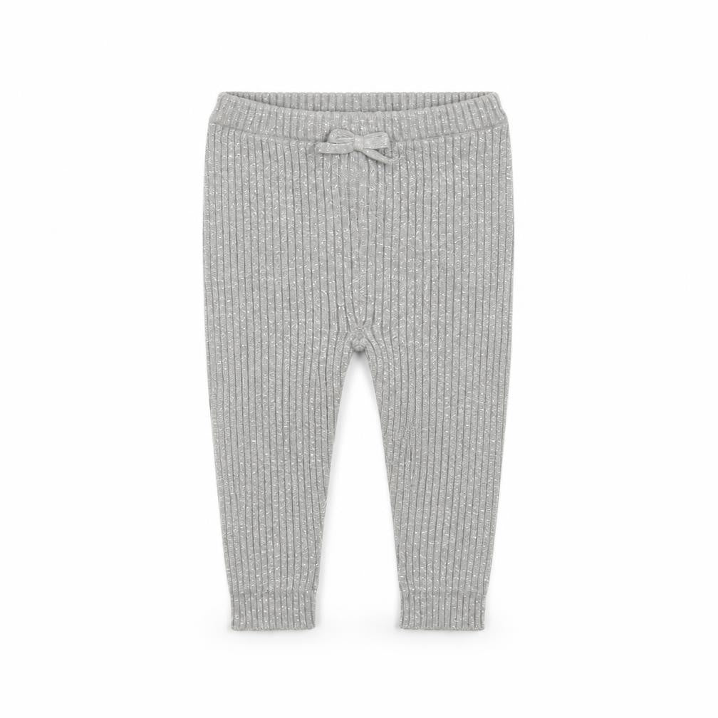 Front view of Vertbaudet girls’ grey sweatpants leggings, size 3-6, months