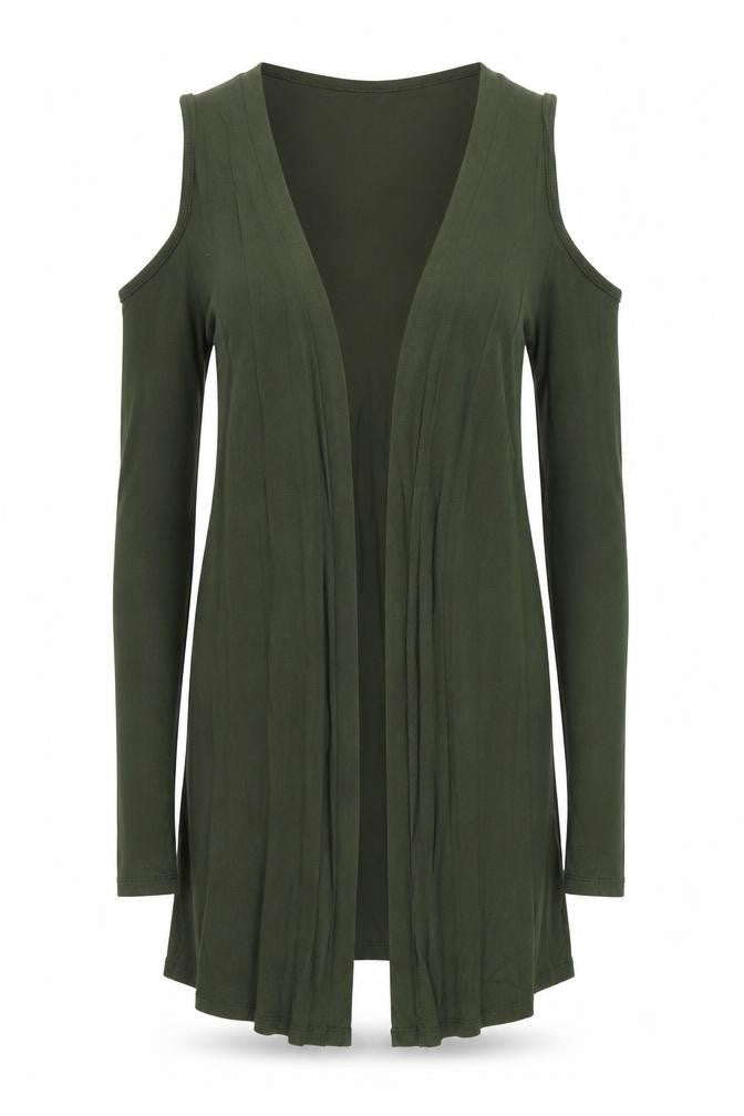 Front view of Select women’s green cardigan jumper, size UK 8