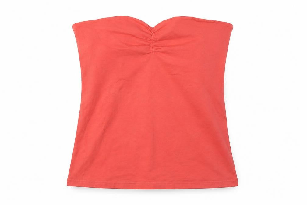 Front view of originals women’s red basic t-shirt, size UK 16