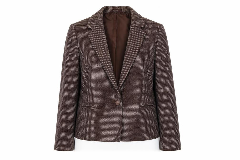 Front view of St Michael women’s blue jacket blazer, size UK 10