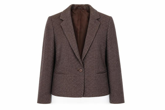 Front view of St Michael women’s blue jacket blazer, size UK 10