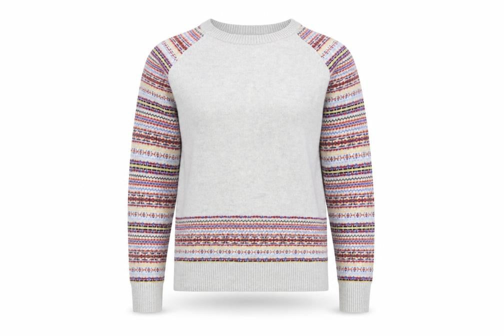 Front view of Preworn girls’ multicoloured houndstooth jumper, size M