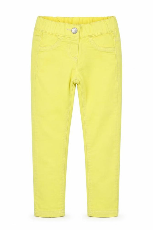 Front view of preworn girls’ yellow jegging trousers size 2xs