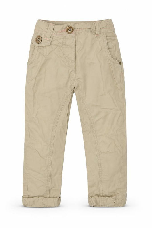 Front view of Next girls’ beige chino trousers, size 2-3, years