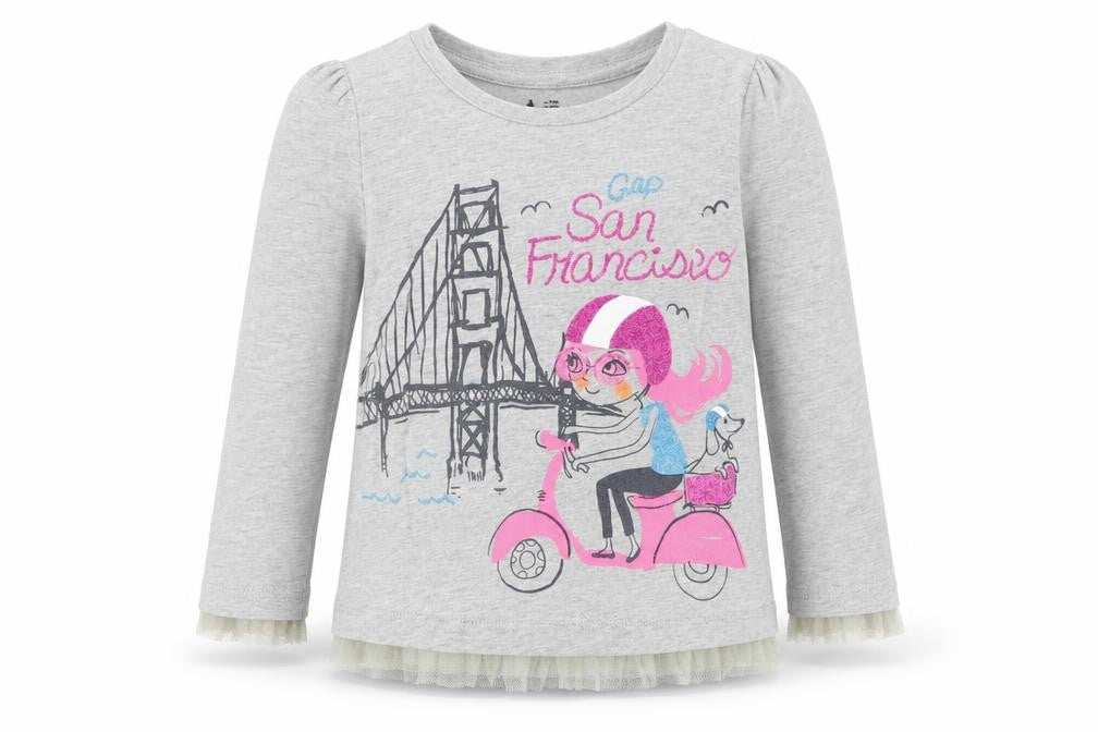 Baby Gap  Girls Grey   Basic T-Shirt Size 2 Years