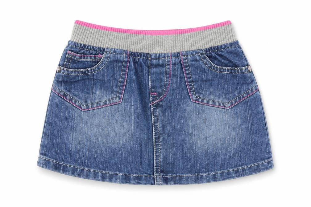 Front view of M girls’ blue a-line skirt, size 2-3, years