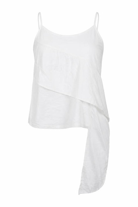 Front view of Topshop women’s white camisole t-shirt, size UK 8