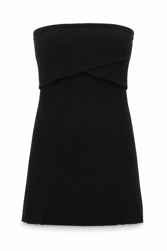 Front view of ASOS women’s black bodycon, size UK 8