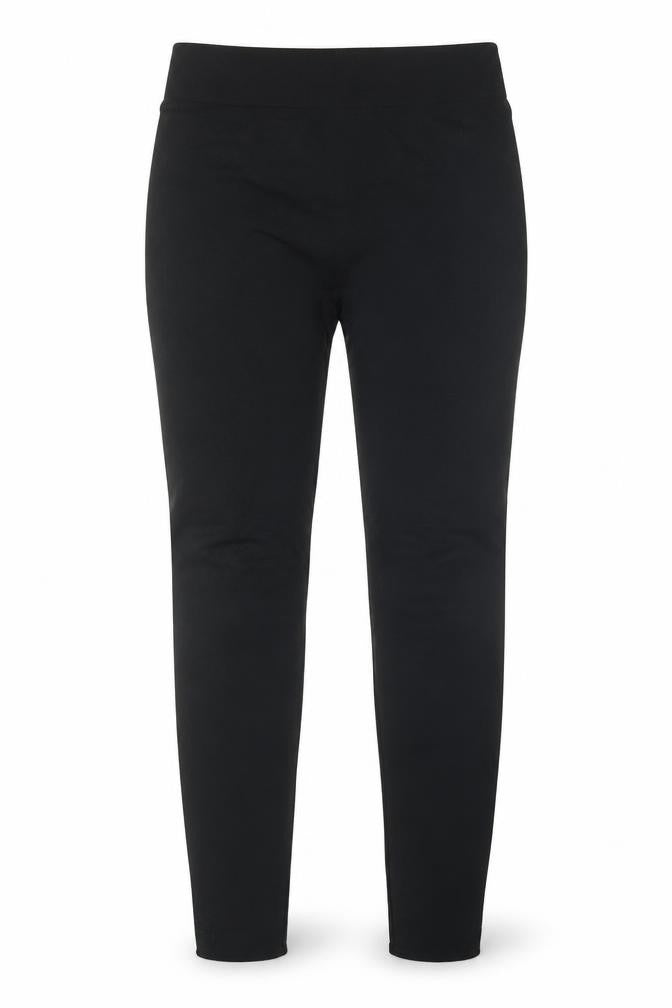 Front view of Pebble Bay women’s black jogger trousers, size S, 26-inch leg