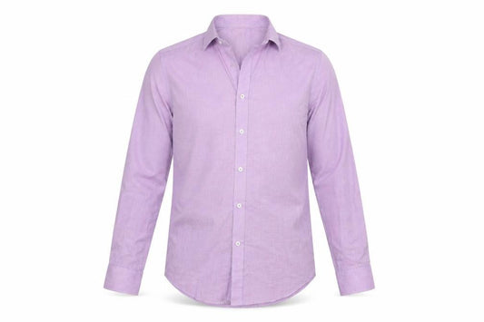 Front view of F&F men’s purple button-up, size 14.5