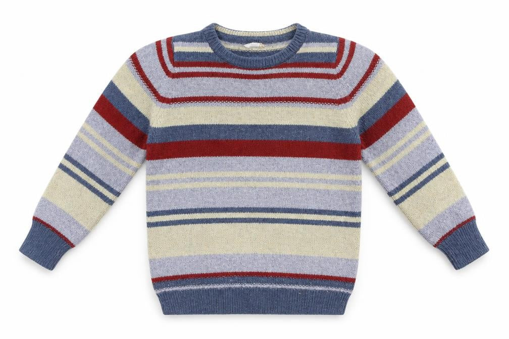 John Lewis Girls Blue Striped  Pullover Jumper Size 5 Years