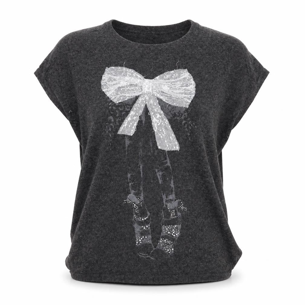 Preworn Womens Grey   Vest Jumper Size M  - bow