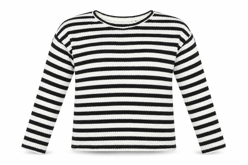 Front view of Primark women’s white striped jumper, size S