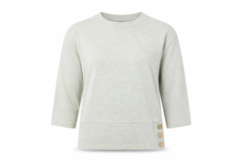 Front view of F&F women’s green jumper, size UK 10