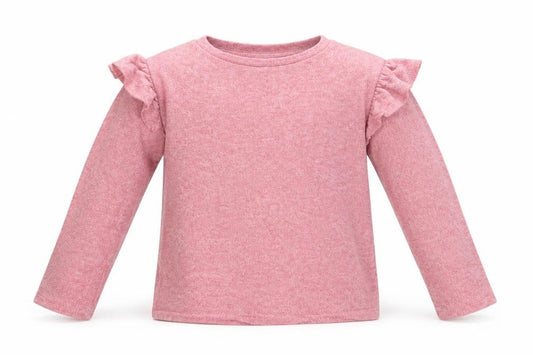 Front view of Zara girls’ pink jumper, size 7, years