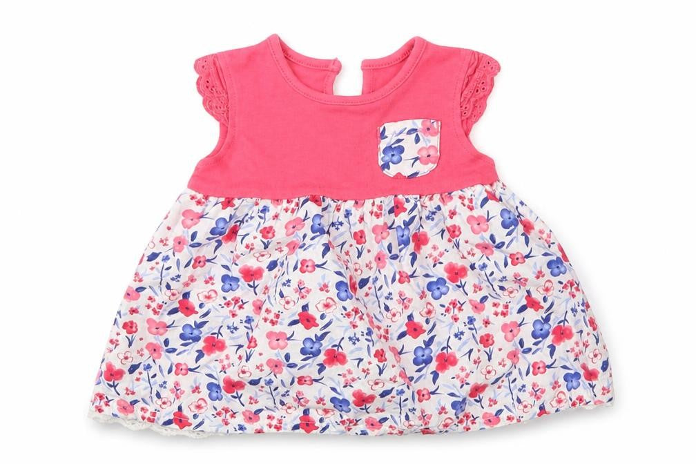 George Girls Pink Floral  Skater Dress  Size 0-3 Months