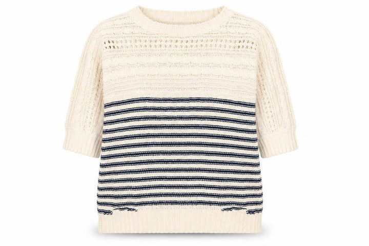 Oasis Womens Beige Striped  Pullover Jumper Size L