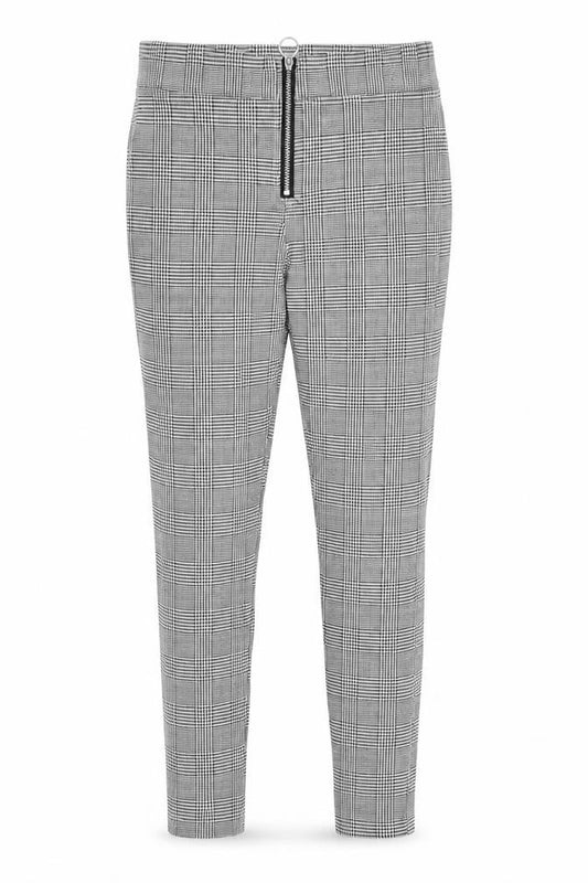 Front view of New Look girls’ black check snow pants trousers, size 11, years