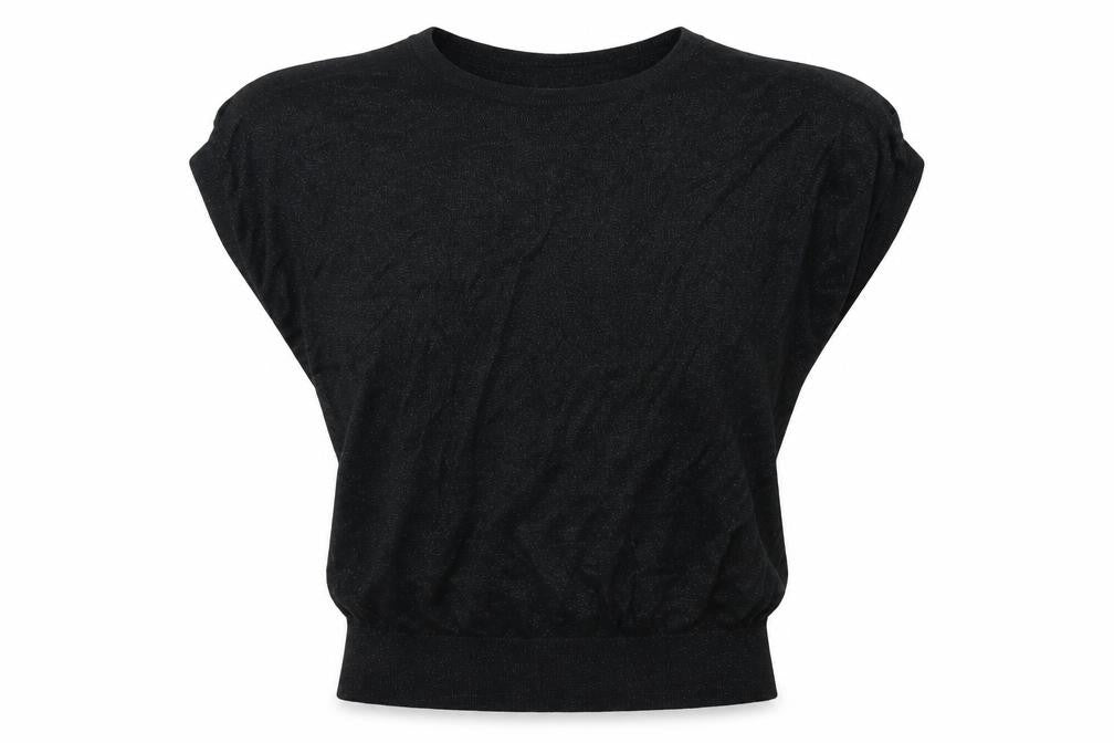 Front view of Wallis women’s black knit jumper, size S, - open shoulder