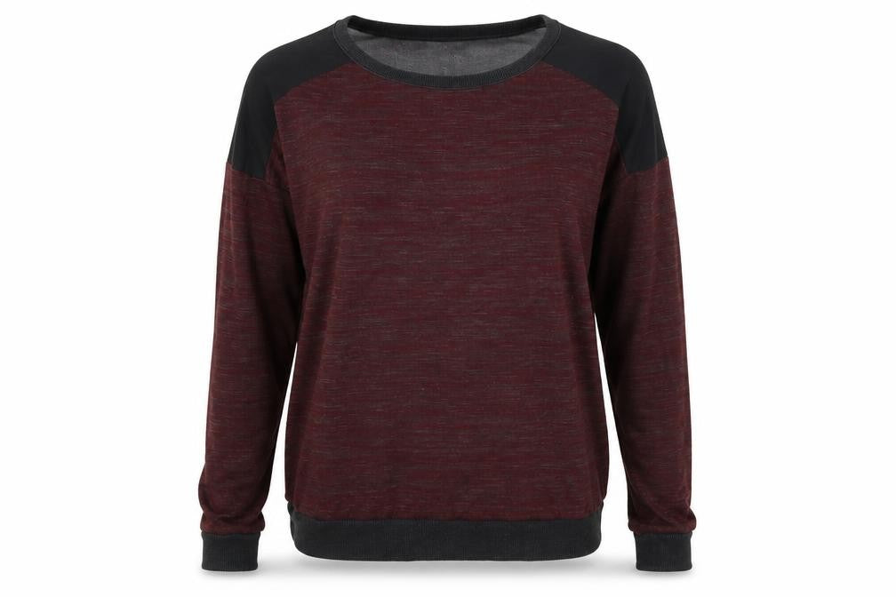 Front view of New Look women’s brown knit jumper, size UK 14