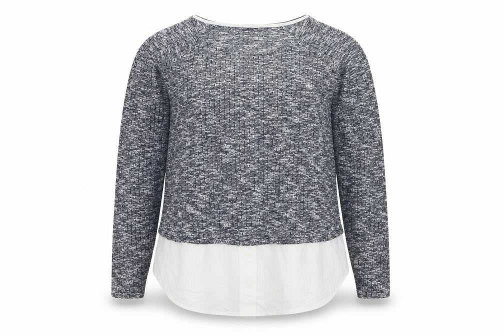 Front view of Marks & Spencer women’s blue jumper, size UK 16