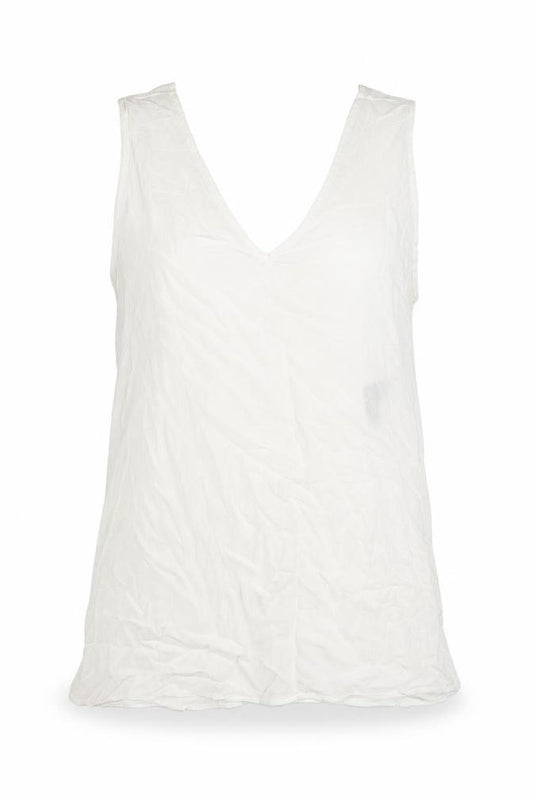 Front view of ASOS women’s ivory camisole blouse, size UK 6