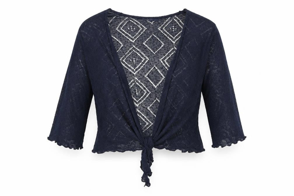 Isle Womens Blue Geometric  Cardigan Jumper Size 14