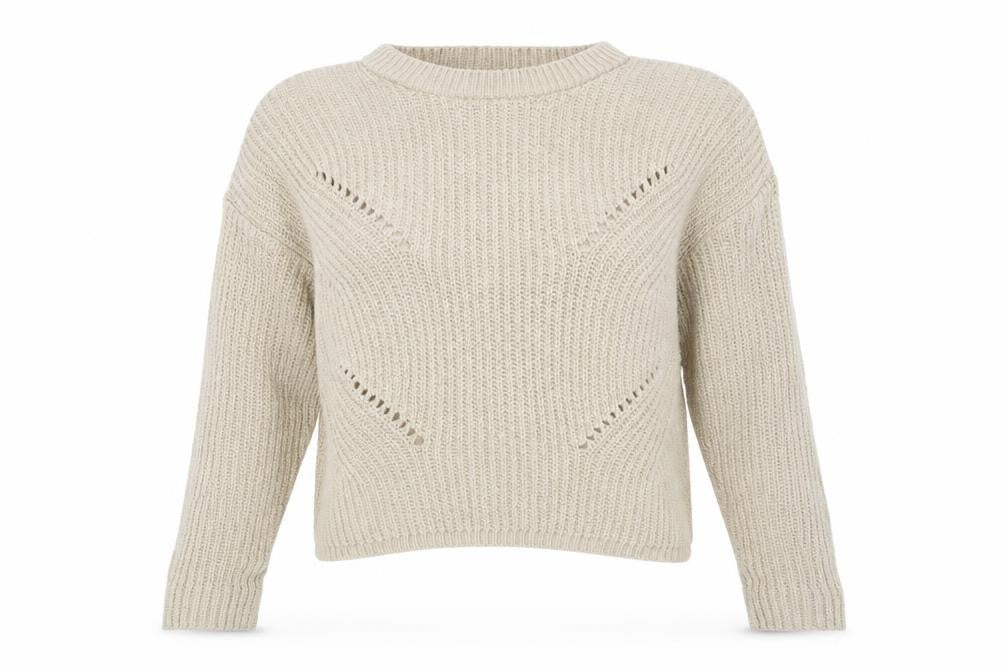 Front view of Boohoo women’s beige jumper, size S