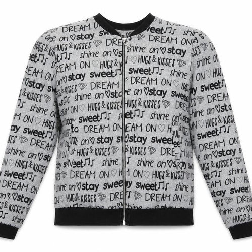 Sinsay Womens Grey Geometric  Full Zip Sweatshirt Size XS  - Dream