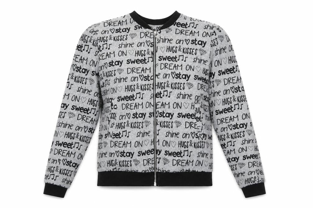 Sinsay Womens Grey Geometric  Full Zip Sweatshirt Size XS  - Dream