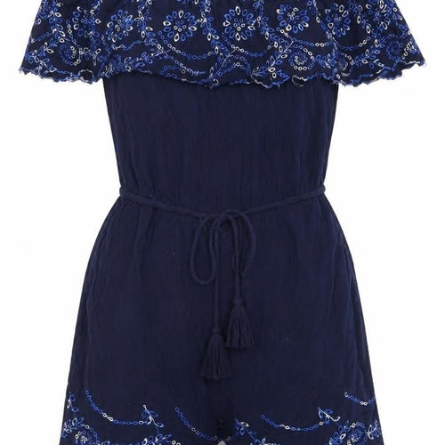 Red Herring Womens Blue Floral  Playsuit One-Piece Size 8