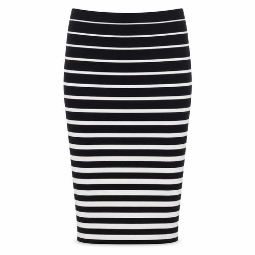Sports Girl Womens Black Striped Jersey Straight & Pencil Skirt Size XS