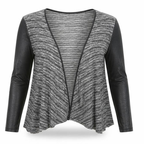 Mandi Womens Grey Striped Knit Cardigan Jumper Size 8