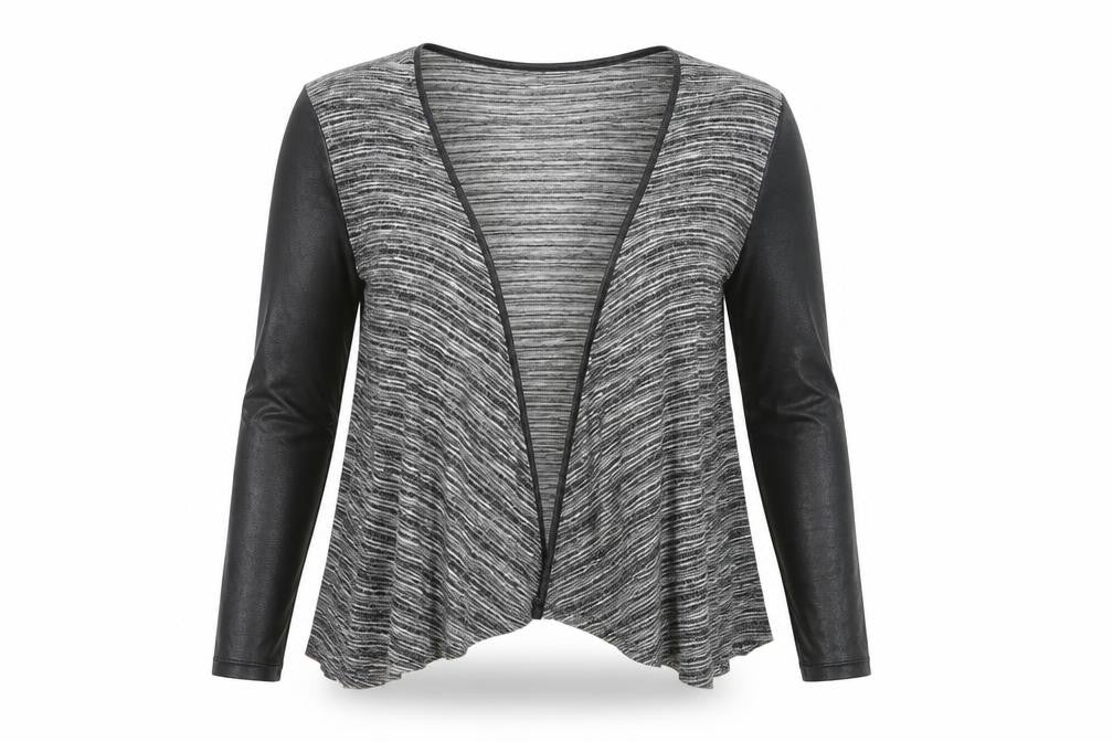 Mandi Womens Grey Striped Knit Cardigan Jumper Size 8