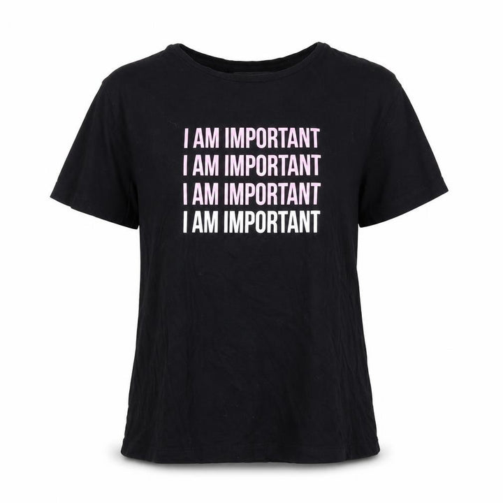 Pull&Bear Womens Black  Jersey Basic T-Shirt Size S  - I am important