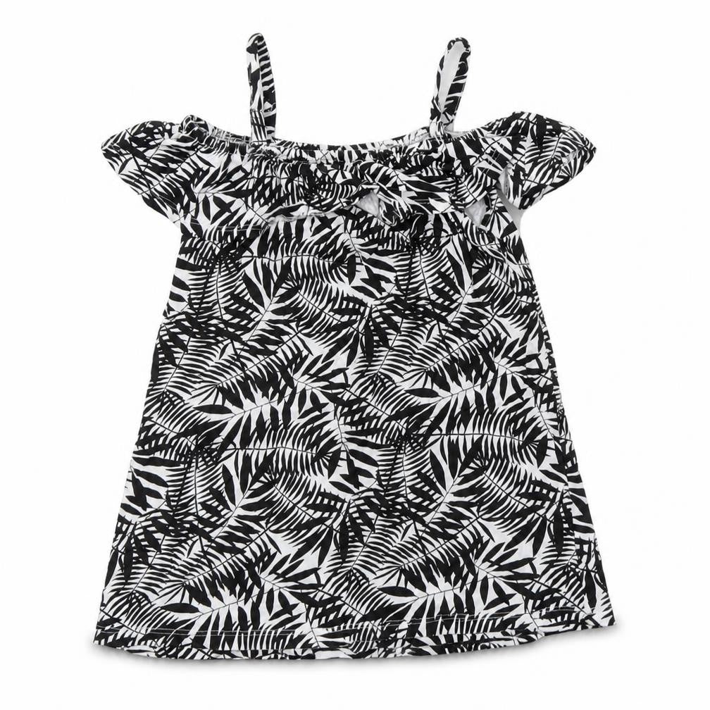 Preworn Girls Black Floral  Mini  Size 4 Years