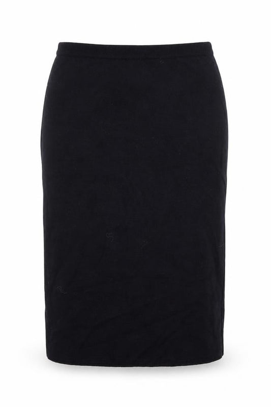 Front view of Preworn women’s blue straight & pencil skirt, size UK 34, in