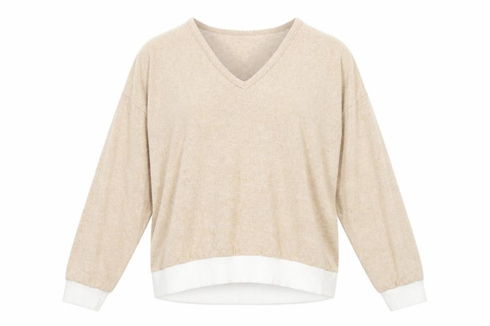 Front view of Boohoo women’s beige jumper, size L