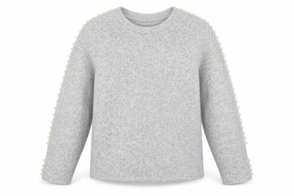 Front view of H&M women’s grey jumper, size M